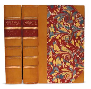 JOHNSON, SAMUEL.  A Dictionary of the English Language. 2 vols. 1755